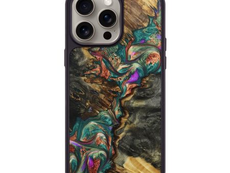 iPhone 15 Pro Max Wood+Resin Phone Case - Ethel (Green, 669200) Hot on Sale