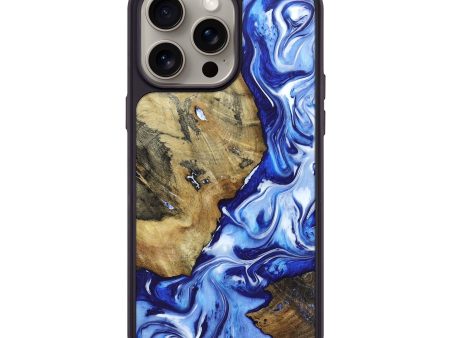 iPhone 15 Pro Max Wood+Resin Phone Case - Bret (Blue, 669721) Online