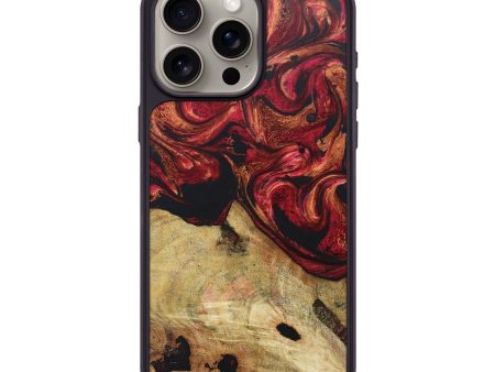 iPhone 15 Pro Max Wood+Resin Phone Case - Charlene (Red, 671103) Online Hot Sale