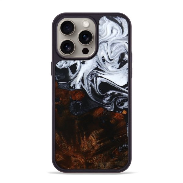 iPhone 15 Pro Max Wood+Resin Phone Case - Grant (Black & White, 667648) Online now