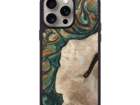 iPhone 15 Pro Max Wood+Resin Phone Case - Hazel (Green, 668582) Sale