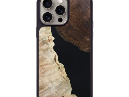 iPhone 15 Pro Max Wood+Resin Phone Case - Laura (Pure Black, 666631) Fashion