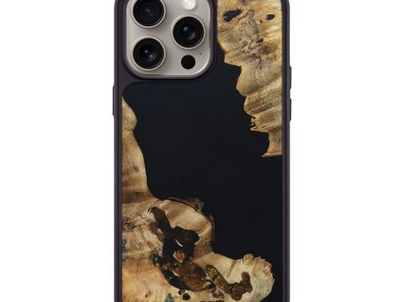 iPhone 15 Pro Max Wood+Resin Phone Case - Lennox (Pure Black, 669835) Discount