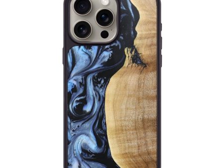 iPhone 15 Pro Max Wood+Resin Phone Case - Irma (Blue, 671136) on Sale