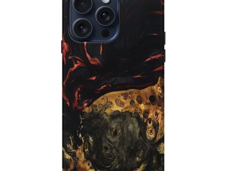 iPhone 15 Pro Max Wood+Resin Live Edge Phone Case - Tina (Red, 669985) Online now