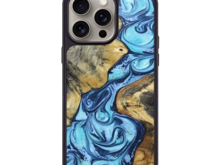 iPhone 15 Pro Max Wood+Resin Phone Case - May (Blue, 670066) Online Hot Sale