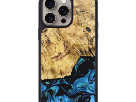 iPhone 15 Pro Max Wood+Resin Phone Case - Judith (Blue, 670082) Online