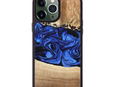 iPhone 13 Pro Max Wood+Resin Phone Case - Fredrick (Blue, 666647) on Sale