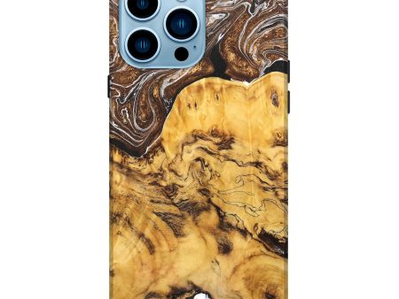 iPhone 14 Pro Max Wood+Resin Live Edge Phone Case - Mason (Black & White, 669543) Online Hot Sale