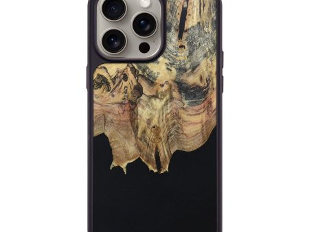 iPhone 15 Pro Max Wood+Resin Phone Case - Aubree (Pure Black, 670296) Supply