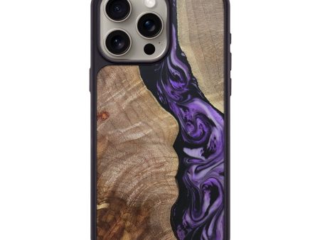 iPhone 15 Pro Max Wood+Resin Phone Case - Sally (Purple, 671039) Online Hot Sale