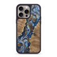 iPhone 15 Pro Max Wood+Resin Phone Case - Lori (Teal & Gold, 669831) Cheap