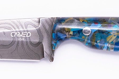 Carved Damascus Field Knife #20670 For Discount