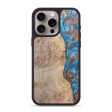 iPhone 15 Pro Max Wood+Resin Phone Case - Kassidy (Teal & Gold, 671366) Sale