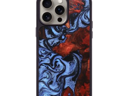 iPhone 15 Pro Max Wood+Resin Phone Case - Horace (Blue, 669700) Cheap