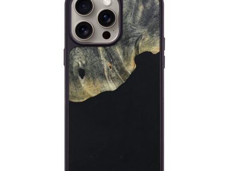 iPhone 15 Pro Max Wood+Resin Phone Case - Zachary (Pure Black, 670379) Sale