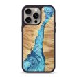 iPhone 15 Pro Max Wood+Resin Phone Case - Malia (Blue, 668494) For Cheap