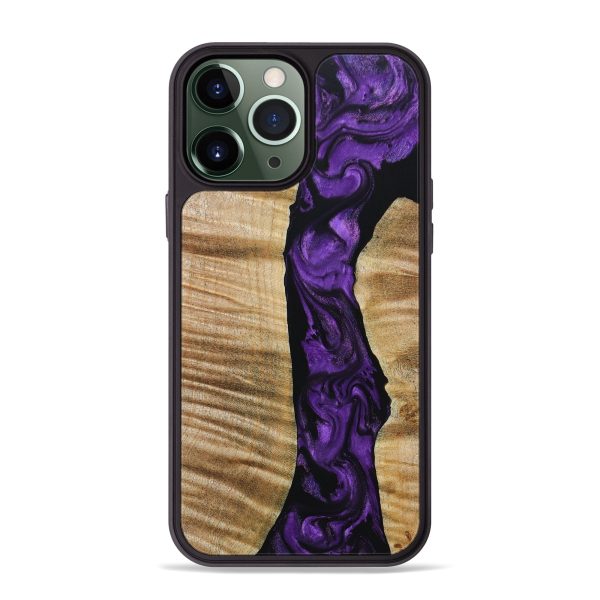 iPhone 13 Pro Max Wood+Resin Phone Case - Hugo (Purple, 667490) Cheap