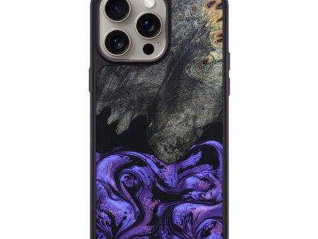 iPhone 15 Pro Max Wood+Resin Phone Case - Viola (Purple, 666320) For Sale