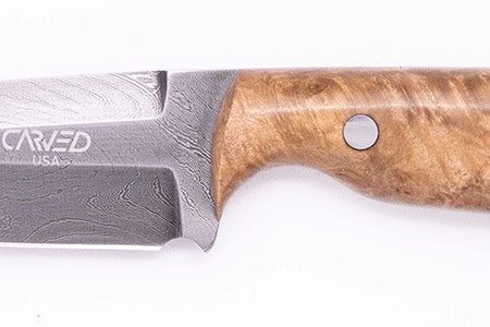 Carved Damascus Field Knife #20601 Discount