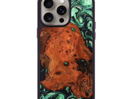 iPhone 15 Pro Max Wood+Resin Phone Case - Latoya (Green, 668171) Online Sale