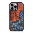 iPhone 15 Pro Max Wood+Resin Phone Case - Alejandro (Teal & Gold, 668787) For Discount