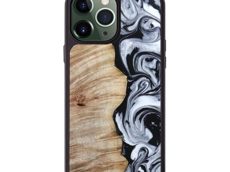 iPhone 13 Pro Max Wood+Resin Phone Case - Cassie (Black & White, 667625) Online Hot Sale