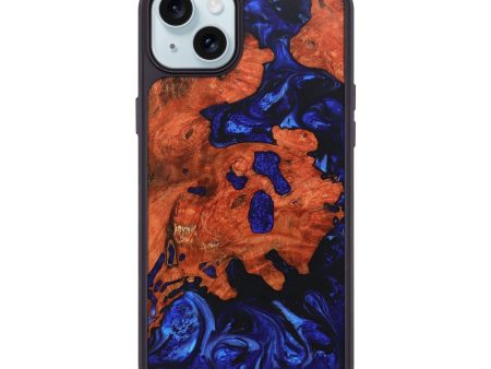 iPhone 15 Plus Wood+Resin Phone Case - Alan (Blue, 669755) Supply