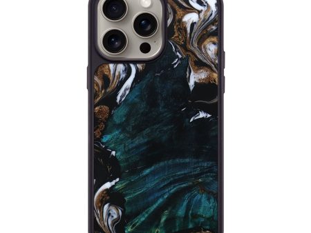 iPhone 15 Pro Max Wood+Resin Phone Case - Lena (Black & White, 667615) on Sale