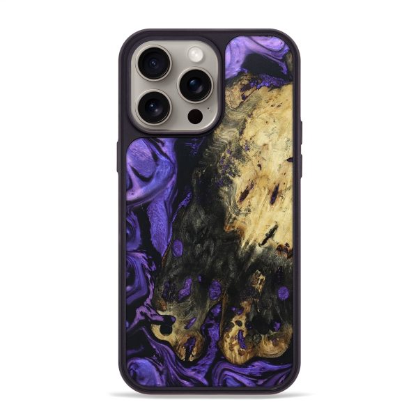 iPhone 15 Pro Max Wood+Resin Phone Case - Jacqueline (Purple, 669003) Supply