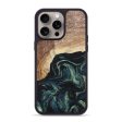 iPhone 15 Pro Max Wood+Resin Phone Case - Presley (Green, 666402) Hot on Sale