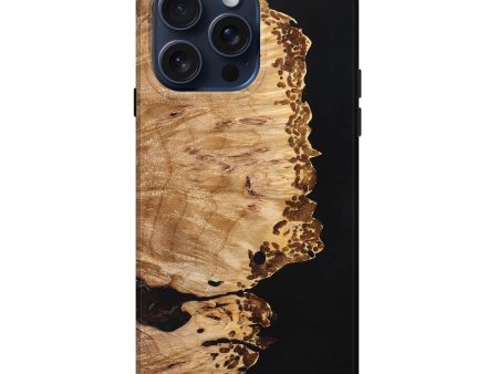 iPhone 15 Pro Max Wood+Resin Live Edge Phone Case - Taylor (Pure Black, 667151) Cheap