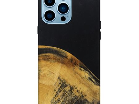 iPhone 14 Pro Max Wood+Resin Live Edge Phone Case - Melinda (Pure Black, 669759) Sale