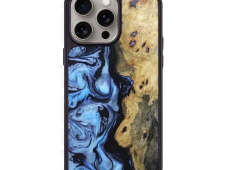 iPhone 15 Pro Max Wood+Resin Phone Case - Jeanne (Blue, 666428) Online