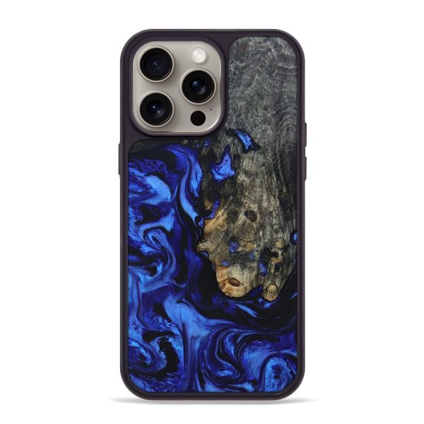 iPhone 15 Pro Max Wood+Resin Phone Case - Angel (Blue, 669730) Hot on Sale