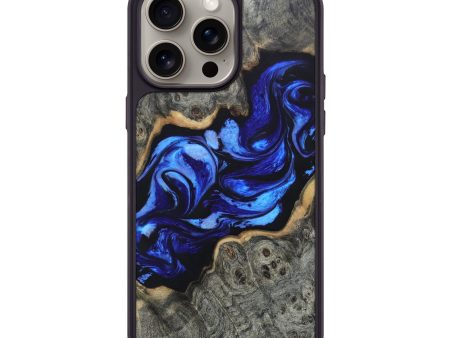 iPhone 15 Pro Max Wood+Resin Phone Case - Everly (Blue, 666422) Cheap