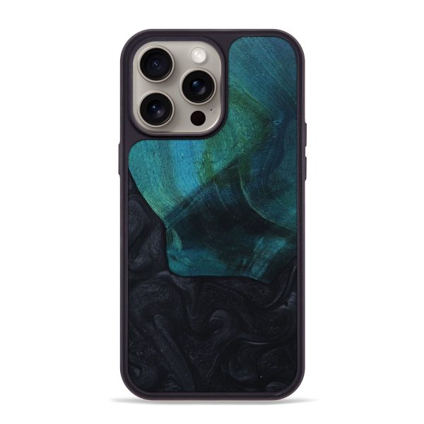 iPhone 15 Pro Max Wood+Resin Phone Case - Cash (Pure Black, 668943) Cheap