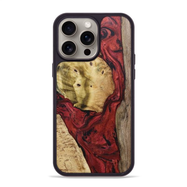 iPhone 15 Pro Max Wood+Resin Phone Case - Baylee (Mosaic, 668372) on Sale