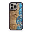 iPhone 15 Pro Max Wood+Resin Phone Case - Karen (Teal & Gold, 668799) on Sale