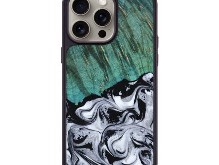 iPhone 15 Pro Max Wood+Resin Phone Case - Heidi (Black & White, 667622) Online Hot Sale