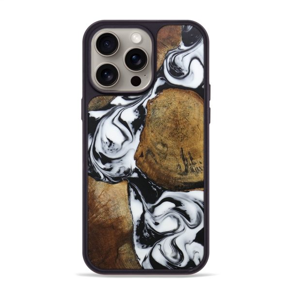 iPhone 15 Pro Max Wood+Resin Phone Case - Pearl (Mosaic, 667064) Online now