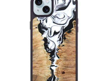 iPhone 15 Plus Wood+Resin Phone Case - Alejandra (Black & White, 669514) Online Sale