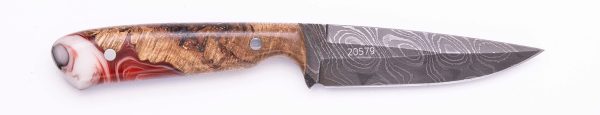 Carved Damascus Field Knife #20579 Online