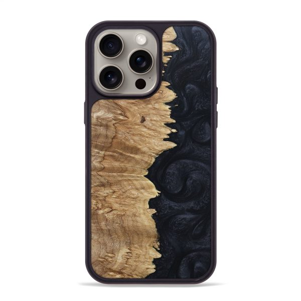 iPhone 15 Pro Max Wood+Resin Phone Case - Barrett (Pure Black, 668928) Hot on Sale