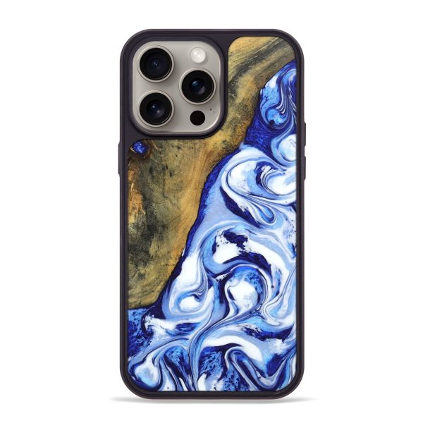 iPhone 15 Pro Max Wood+Resin Phone Case - Rosa (Blue, 669728) Online