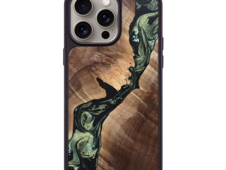 iPhone 15 Pro Max Wood+Resin Phone Case - Ramona (Green, 666293) Supply