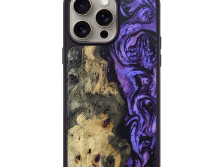 iPhone 15 Pro Max Wood+Resin Phone Case - Joan (Purple, 666329) Supply