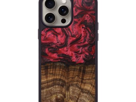 iPhone 15 Pro Max Wood+Resin Phone Case - Emerson (Red, 669470) Online now