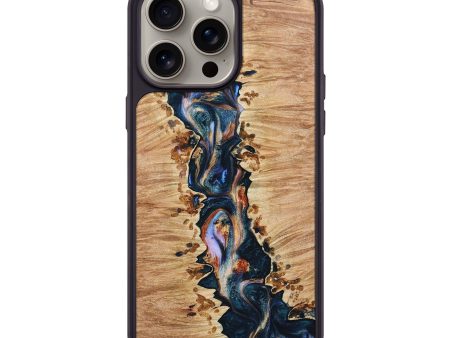 iPhone 15 Pro Max Wood+Resin Phone Case - Archer (Teal & Gold, 668137) Online Sale