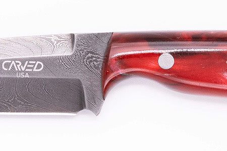 Carved Damascus Field Knife #20599 Fashion